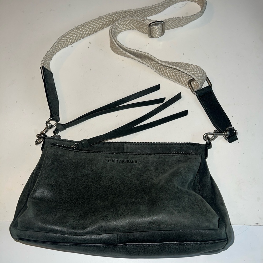 Lucky Brand Gray Crossbody Bag with Adjustable Strap